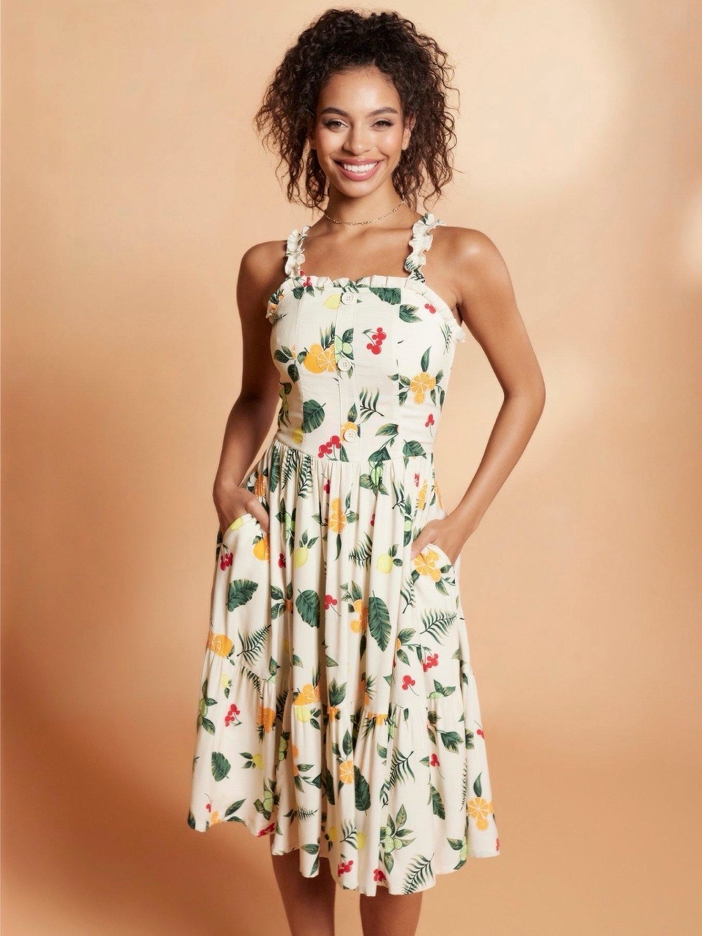 Her Universe Cream Mickey Mouse Fruit Dress